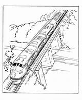 Train Coloring Pages Trains Railroad Passenger Diesel Engine Sheets Kids Streamlined Color Colouring City Drawing Scene Bridge Activity Rocks Printable sketch template