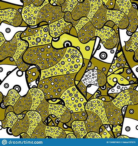 doodles black green and yellow on colors stock