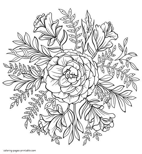 flower coloring book pages coloring pages printablecom
