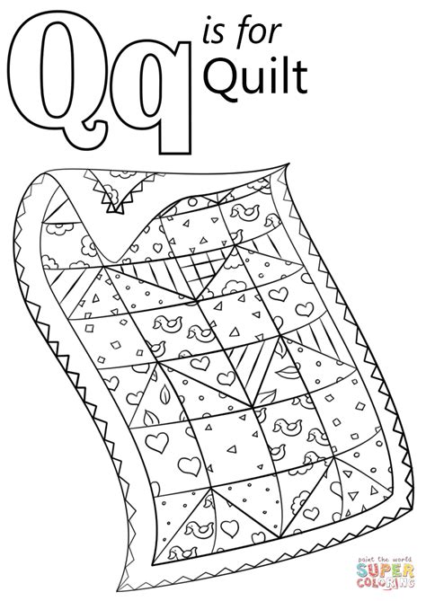 letter    quilt coloring page  printable coloring pages