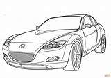 Mazda Rx Coloring Pages Miata Car Drawing Outline Printable Color Cartoon Cars sketch template