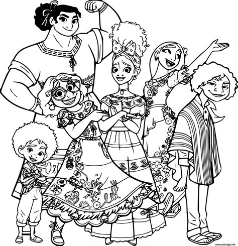coloriage madrigal family dessin encanto  imprimer