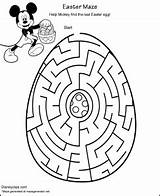 Maze Easter Printable Mickey Mazes Mouse Disney Pdf Minnie Disneyclips sketch template