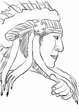 Supercoloring Americanos Cherokee Indiani Rdzenni Amerykanie Drukuj sketch template