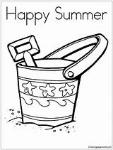 Pages Bucket Summer Shovel Coloring Color Online sketch template