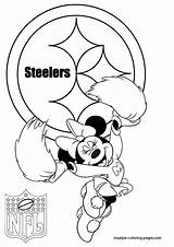 Coloring Pages Steelers Pittsburgh Minnie Nfl Mouse Cheerleader Print Comments Library sketch template