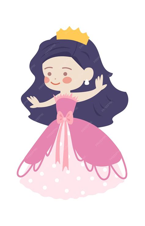 premium vector cute cartoon princess vector illustration