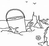 Sand Coloring Beach Castle Drawing Bucket Graphic Colornimbus sketch template