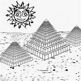 Coloring Pyramids Sun Supernatural Understand sketch template