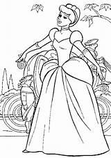 Cinderella Coloring Pages Princess Disney sketch template
