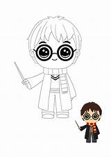 Potter Chibi Ron Colorier Hermione Printables Personaggi sketch template