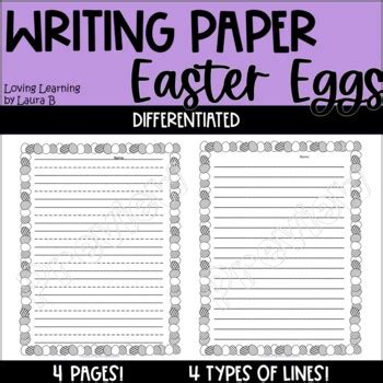 easter writing paper  primary  pages included tpt