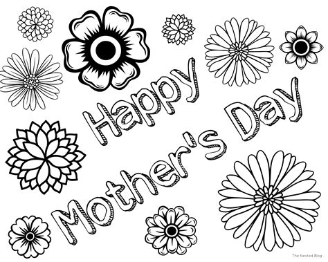 happy mothers day  coloring pages printable wylma rachael