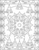 Coloriage Dover Creativ Indianer Malvorlagen Doverpublications Mandalas sketch template
