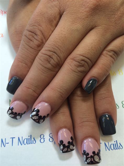 n t nails nails black and white beauty