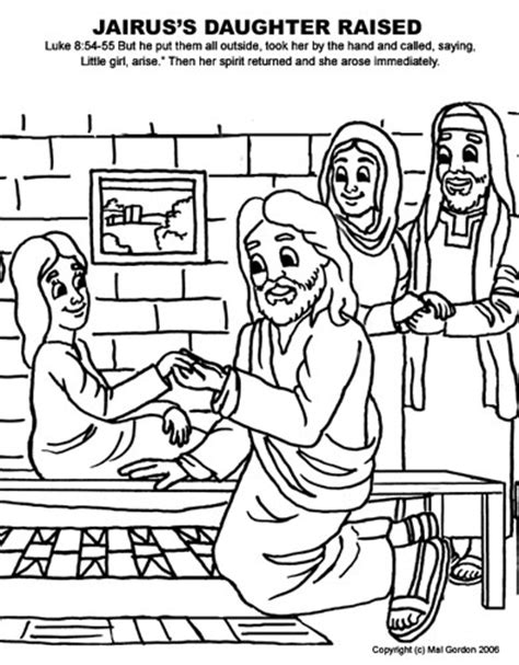 jairus daughter  colouring pages