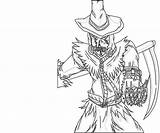 Scarecrow Coloring Scary sketch template