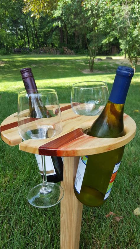 bottle folding portable wine table picnic wine table