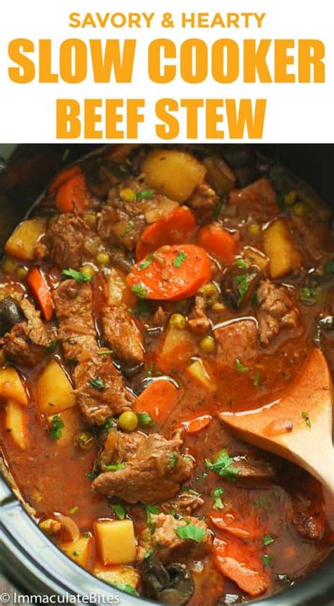 Slow Cooker Beef Stew Immaculate Bites