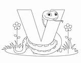 Alphabet Coloring Pages Letter Printable Kids Animal Worksheets Alphabets Viper sketch template