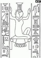 Egyptian Hieroglyphics Colouring Horus Ojo Engraved Goddess Egipto Egypte sketch template
