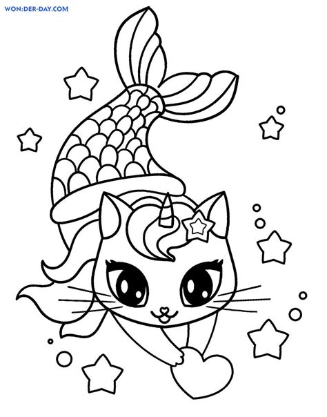 mermaid unicorn coloring page stock illustrations  mermaid unicorn
