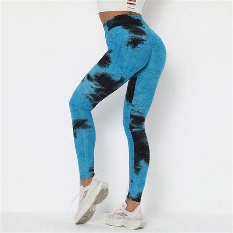 Multicolor Scrunch Butt Tie Dye Printed Sports Leggings Workout
