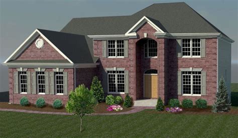 exterior rendering  hip roof   story arched opening exterior rendering house styles