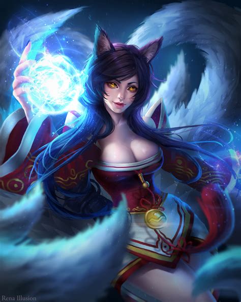 ahri from league of legends by renaillusion on deviantart