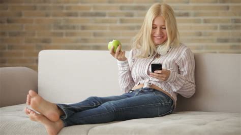 woman relax sofa stock footage video shutterstock