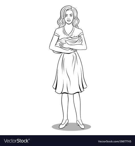 mother  baby coloring book royalty  vector image