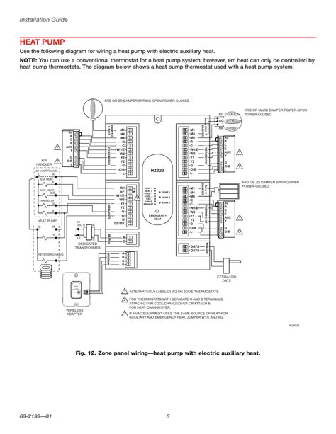 heat pump installation guide connect power honeywell truezone hz user manual page