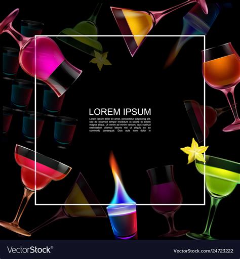 realistic night party drinks template royalty  vector