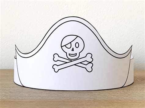 pirate hat paper crown coloring craft skull   teachers