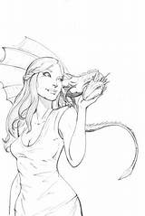 Daenerys Targaryen Ausmalbild Dragon Avila Designlooter sketch template