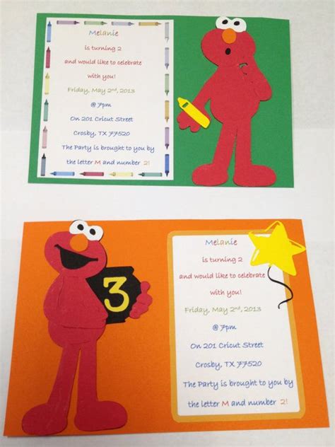 8 Elmo Invites Birthday Invitaions Cricut By Busyisthenewhappy 10