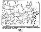 Pentecost Acts Believers Jerusalem Whatsinthebible Preschool Lesson Sacramentos Tongues sketch template