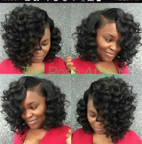 Medium Length Curly Sew In Curly Weave Hairstyles Sew In Bob