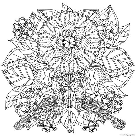flowers   butterflies  adult art therapy coloring page printable