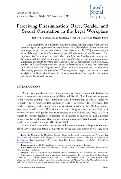 Pdf Perceiving Discrimination Race Gender And Sexual