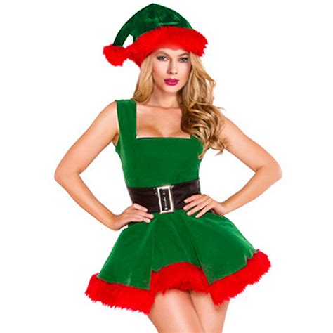 women s sexy adult elf christmas costume xt14997