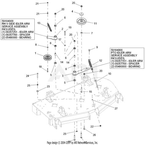 gravely   pro turn  efi parts diagram  deck idlers