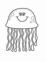 Jellyfish Coloring Jelly Fish Pages Eyes Pretty Line Colouring Drawing Print Color Realistic Old Getdrawings Good Drawings Size Years Picolour sketch template