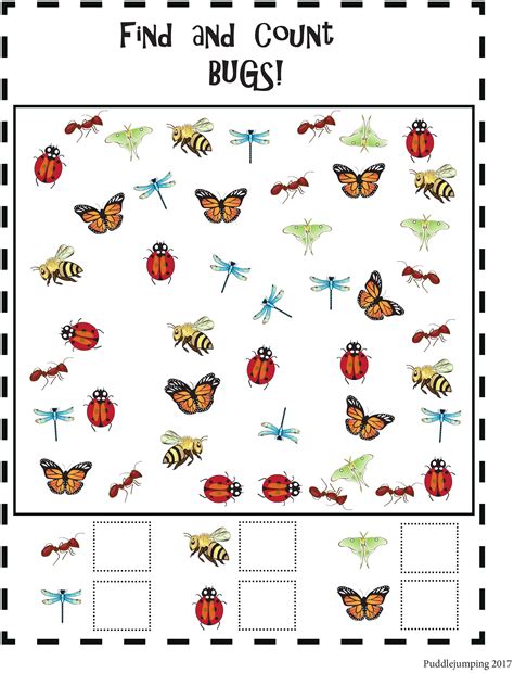 bug worksheets  preschoolers