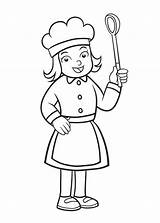 Chef Coloring Pages Girl Kids Little Coloriage Sheet Cartoon Chefmaster Dessin Colorier Drawing Printable Color Mewarnai Et Kitty Hello Coloringpagesfortoddlers sketch template