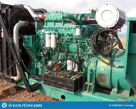 auxiliary diesel generator delivered  drilling location stock photo image  land
