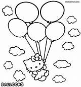 Balloon Coloring Pages Kids Colouring Kitty Hello Cute Air Hot Choose Board Flying sketch template