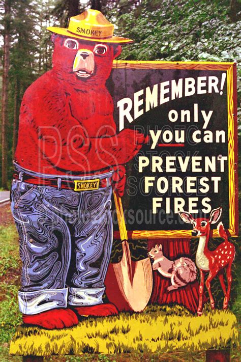 photo  smokey  bear  photo stock source antique fall creek oregon usa forest fire