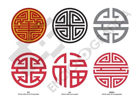 simbolos chinos fu lu shou simbolos chinos simbolos plantillas