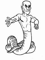 Coloring Pages Scary Snake Man Kids sketch template